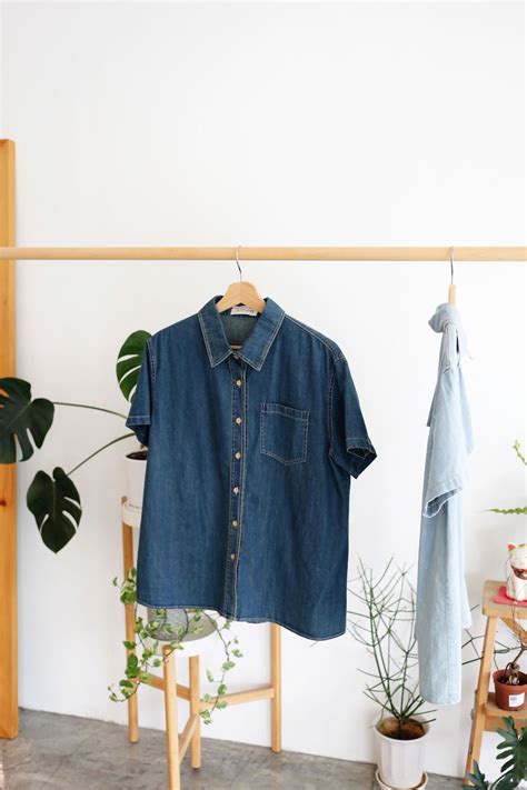 Short Sleeves Denim Soft Shirt Justlove Closet