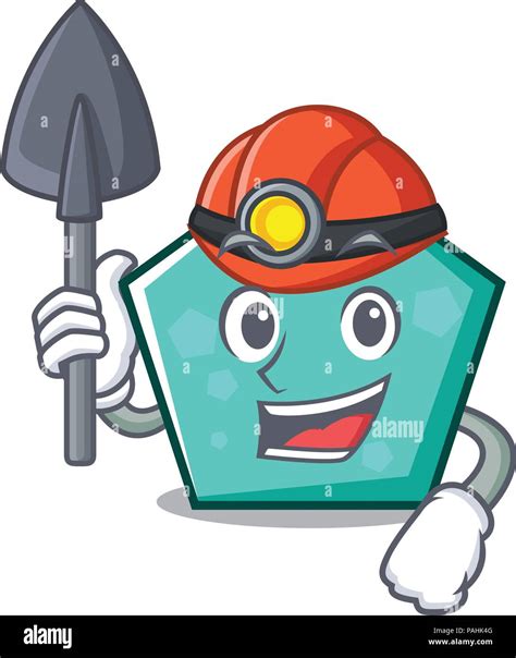 Miner Pentagon Mascot Cartoon Style Stock Vector Image And Art Alamy