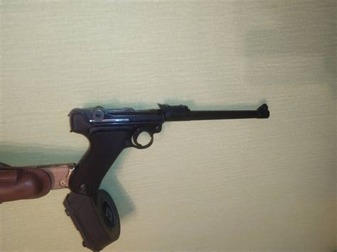 luger p08 artillery 8" страйкбол 6мм фирма we, приклад, кобура, ма ...