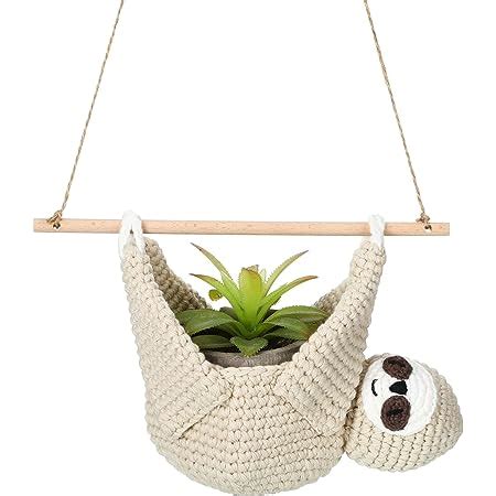 Amazon Manopaws Macrame Plant Hanger Crochet Sloth Hanging Planter