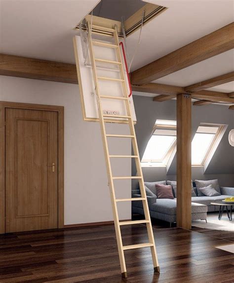 Лестница мансардная чердачная - 60 фото