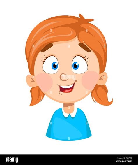 Cartoon Girl Smiling With Brown Hair