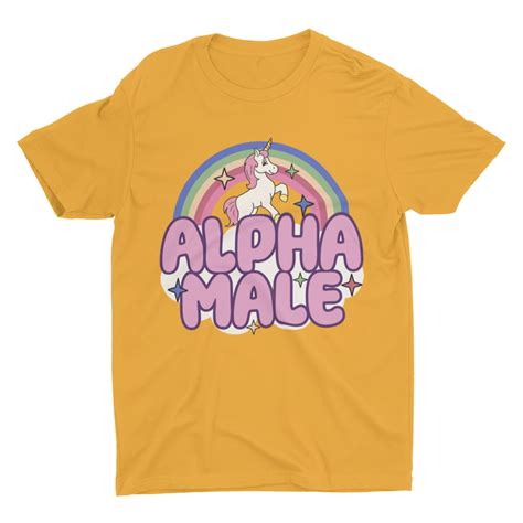 Ironic Alpha Male Unicorn Rainbow Funny Unisex Tshirt Bella Canvas