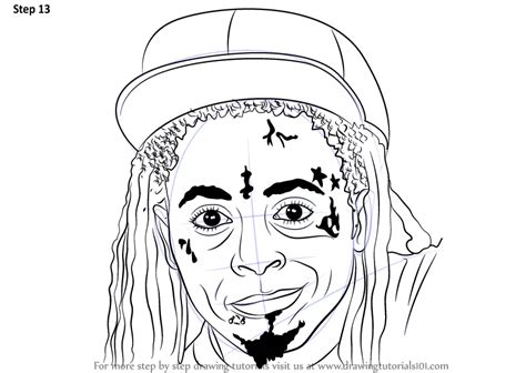 Learn How to Draw Lil Wayne (Rappers) Step by Step : Drawing Tutorials