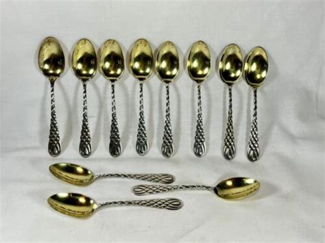 MINT Sterling Frank Whiting Set Of Twelve 12 Demitasse Spoon 94