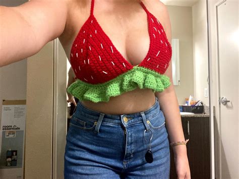 Strawberry Bikini Top Etsy