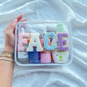 Sun Swim Bag Beach Bikini SPF Clear Pouch Bag Clear Letter Patch Hair Pouch Bag Face And