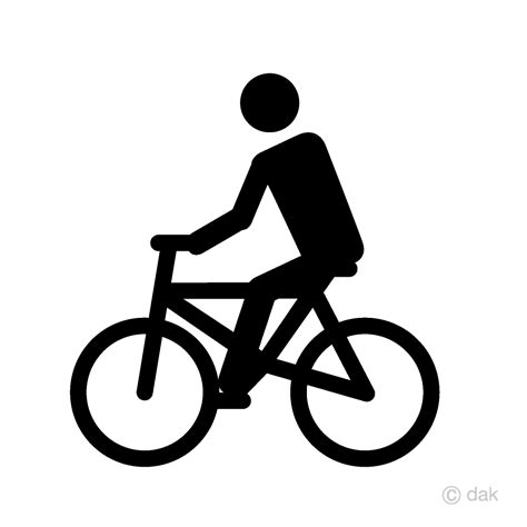 自転車に乗る人のピクトグラムイラストのフリー素材｜イラストイメージ
