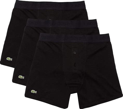 Lacoste Men S Essentials Classic 3 Pack 100 Cotton Boxer Briefs At