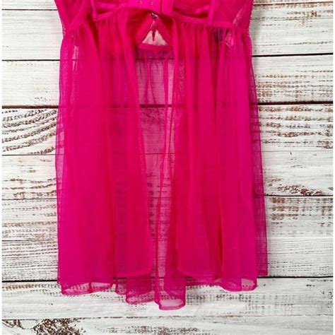 Victoria S Secret Women S Lace Baby Doll Lingerie Set 2 Piece Pink Size 34C NWT EBay