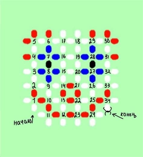 схема для плетения | Бисер, Техники плетения бисером, Бисероплетение