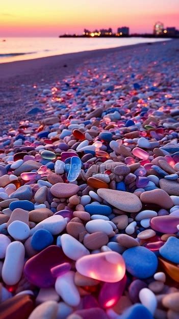 Premium AI Image | colorful stones on the beach