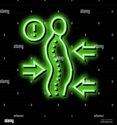 Scoliosis Disease Neon Glow Icon Illustration Stock Vector Image Art