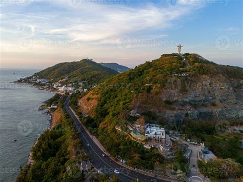 Aerial view of Vung Tau city, Vietnam, panoramic view of the peaceful