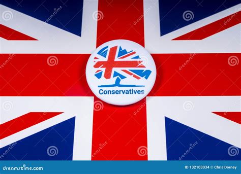 Conservative Party Badge Over the UK Flag Editorial Stock Image - Image ...