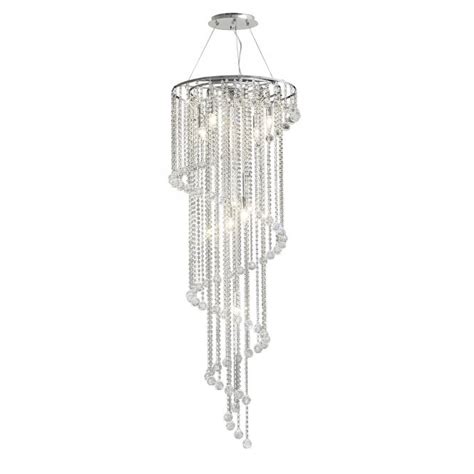 Diyas Atla Light Spiral Pendant Polished Chrome Crystal Indoor