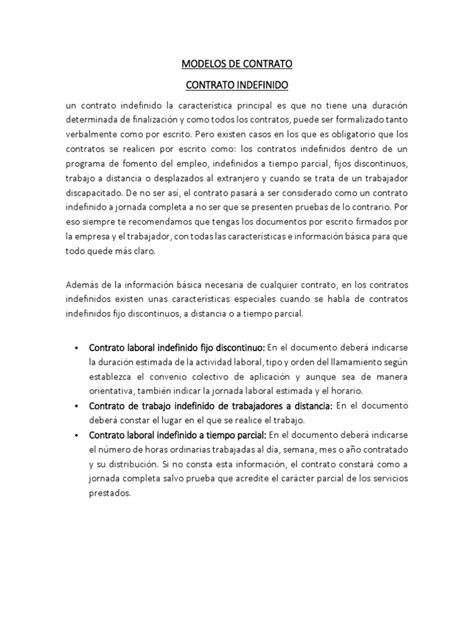 Modelos De Contrato Pdf Arquitecto Derecho Laboral