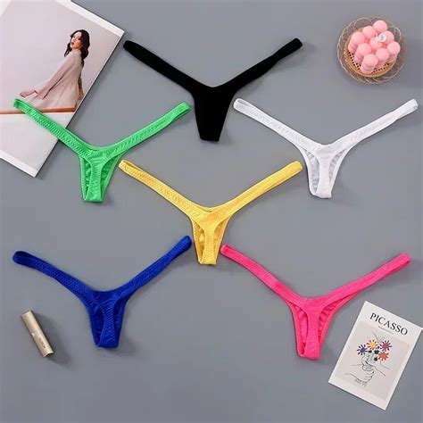 New Deep V Thongline Sexy Hot Low Waist Mini Panties Women S Breathable Bikini Bottom