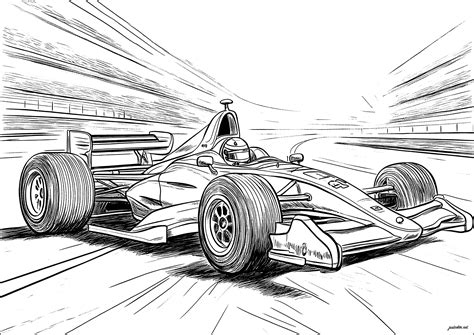 Desenho De Fórmula 1 - Desenho com impressão de velocidade de um Fórmula - 1 - Páginas de ...