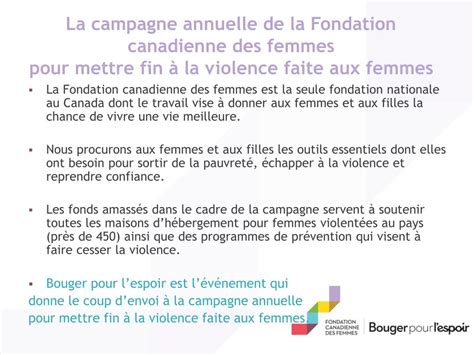 PPT Bienvenue à la Fondation canadienne des femmes PowerPoint