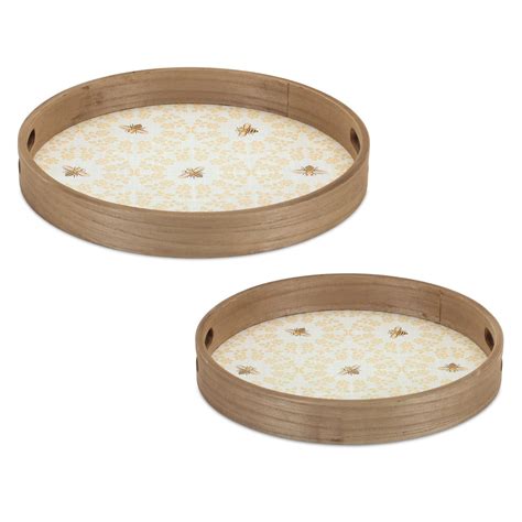 Bumble Bee Trays Set Of 2 Decorative Accessories