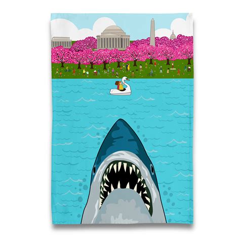 Jaws At Potomac River Cherry Blossom Tea Towel Naked Decor