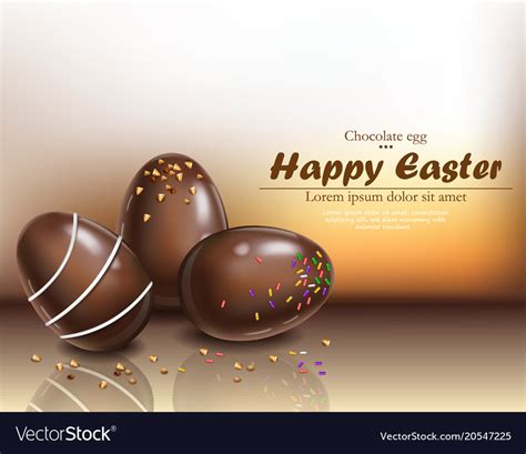 Happy Easter Chocolate Eggs Card D Royalty Free Vector