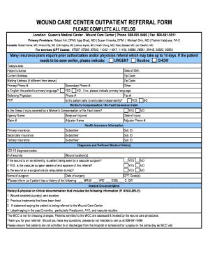 Wound Care Referral Form Fill Online Printable Fillable Blank