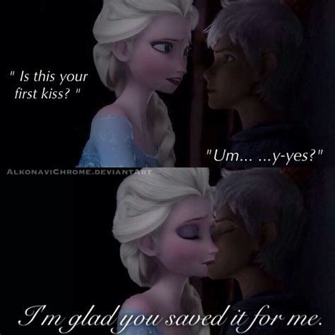 First Kiss Jelsa Jelsa Fanart Jack Frost And Elsa