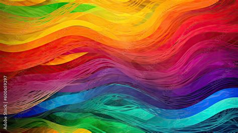 Rainbow Background Gay Pride Lgbtq Themed In A Digital Modern Art Style With Generative Ai