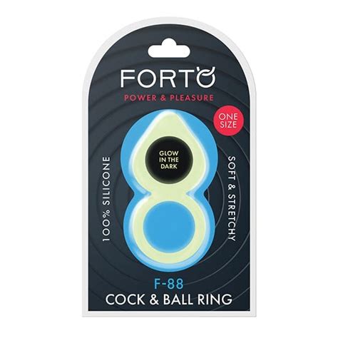 Forto F Silicone Double Cock And Ball Ring Glow In The Dark Yellow Sex Toy For Men