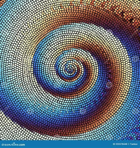 Vector Seamless Mosaic Art Pattern Art Background Stock Vector