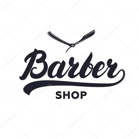 Barbería Letra Manuscrita Caligrafía Logotipo Vector De Stock De