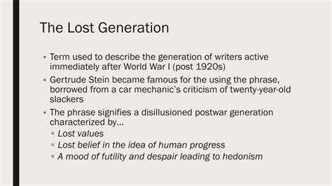 Ppt Lost Generation 1920s Powerpoint Presentation Free Download