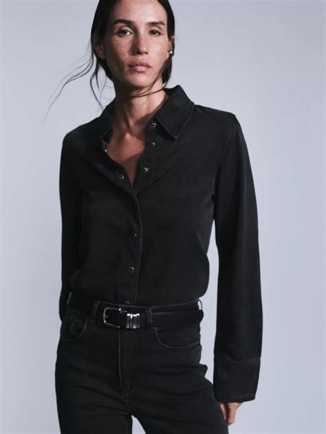 Джинсовая рубашка на пуговицах 4420434334-109 - купить в интернет ...