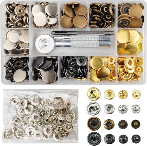 Poppers Silver And Bronze Mm Snap Fastener Press Stud Kit