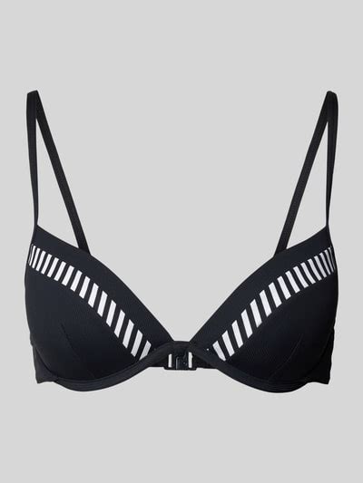 Esprit Bikini Oberteil Mit Streifenmuster Modell BONDI Black Online