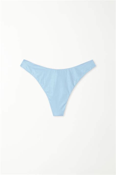 Braguita de bikini brasileña de corte alto con diseño redondeado Shiny Ocean Corte brasileño