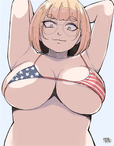 Hadashi No Kenji Original Absurdres Highres 1girl American Flag American Flag Bikini
