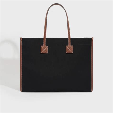 Burberry Blacktan Medium Canvas Leather Freya Tote Cocoon