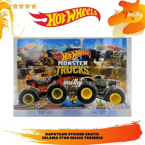 Hot Wheels Monster Trucks Duo HW Safari Vs Wild Streak Demolition TD