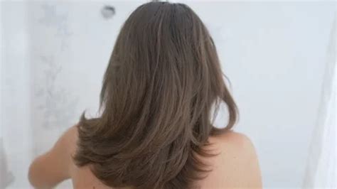 Naked Woman With Long Hair Takes A Showe Stock Video Pond5