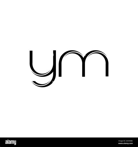 YM Logo Monogram With Slice Rounded Modern Design Template Isolated On