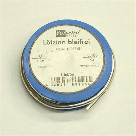 Solder lead free Sn97Cu3 3 mm 100g – VS Glass Products