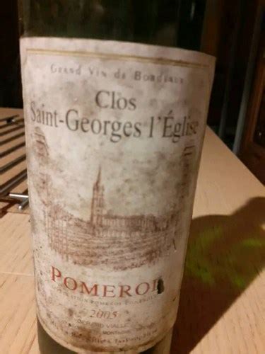 2015 Clos Saint Georges L Eglise Pomerol Vivino US