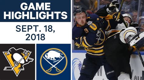 NHL Pre Season Highlights Penguins Vs Sabres Sept 18 2018 YouTube