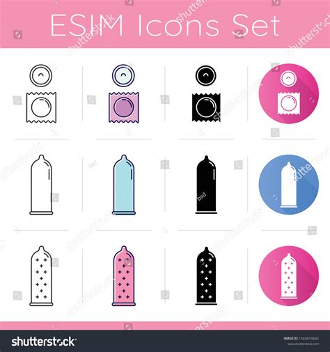 Condom Icons Set Safe Sex Female Stock Vector Royalty Free Shutterstock