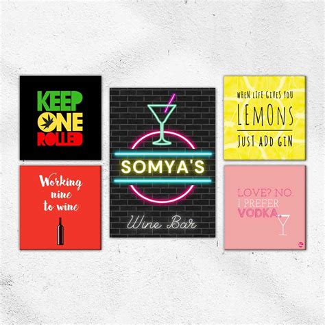 buy wall art decor set gallery wrapped prints bar designs nutcase