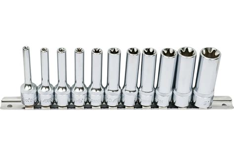 Набор головок торцевых глубоких TORX (11 пр; 3/8"; E4-E18) H311E JTC ...