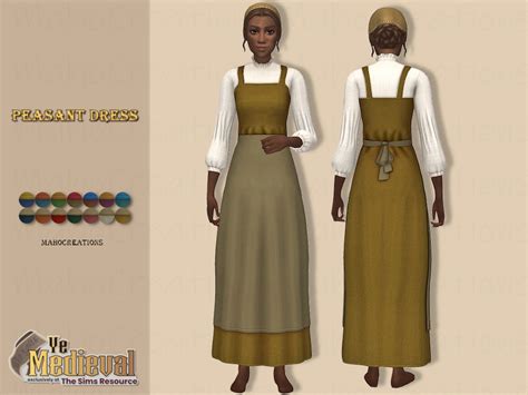 The Sims Resource Ye Medieval Peasant Dress Dirt Over